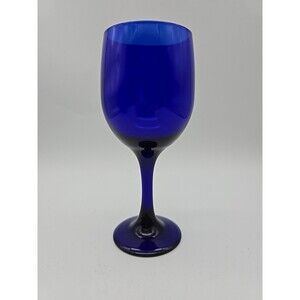 Vintage Libbey Premiere Cobalt Wine Glass 7.25"